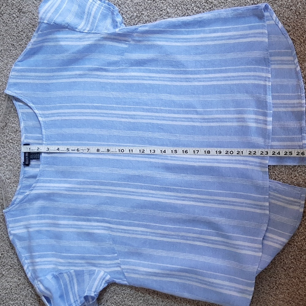 Ellen Tracy Linen Short Sleeve Blouse XL - Picture 7 of 7